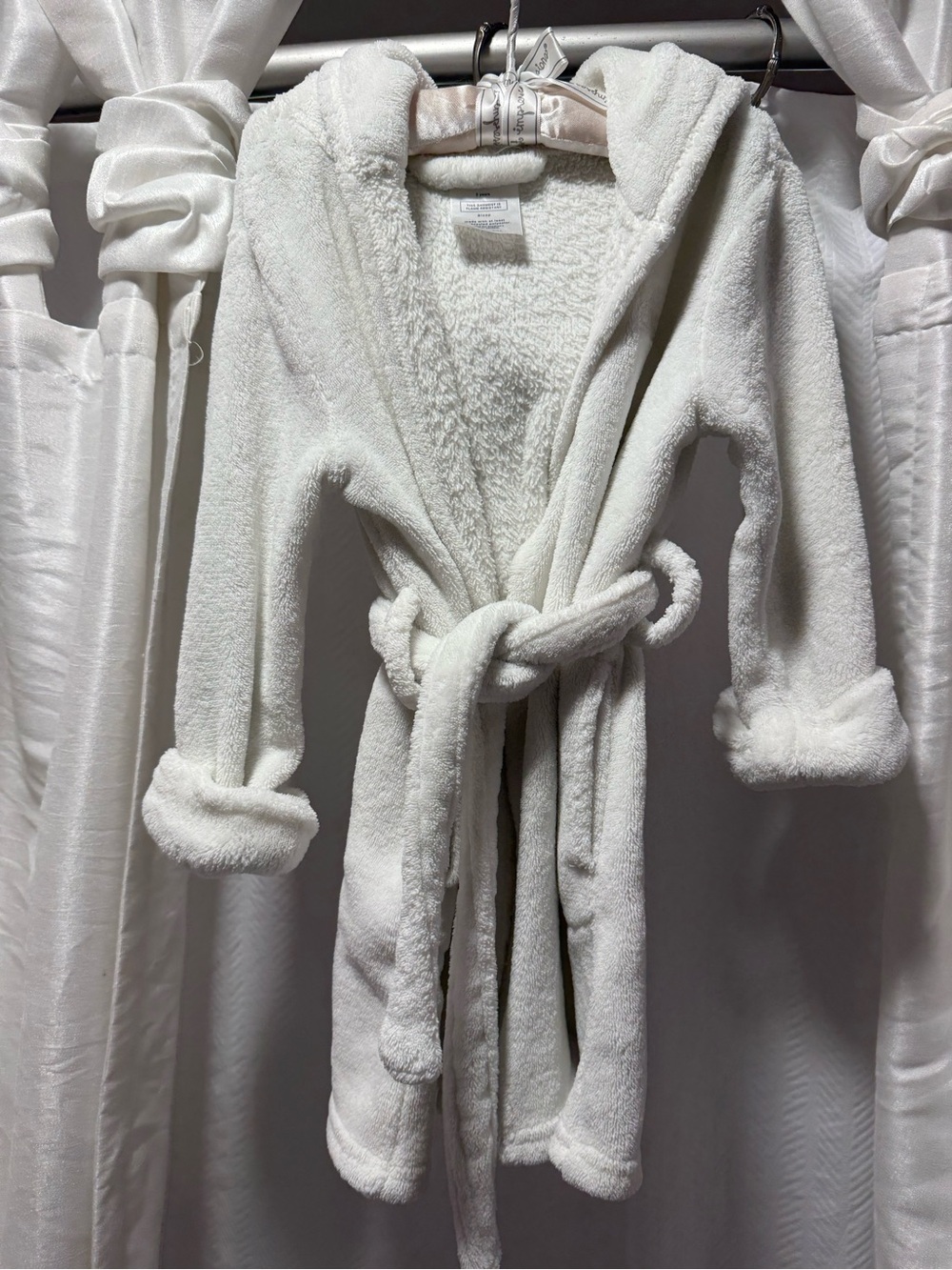GAP Baby Plush Hooded Robe in Off-White